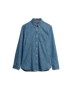 Essentials L/S Denim Shirt-Blue-2XL