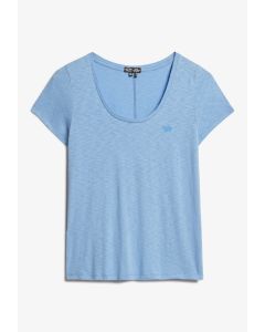 Scoop Neck T-Shirt-Blue-14