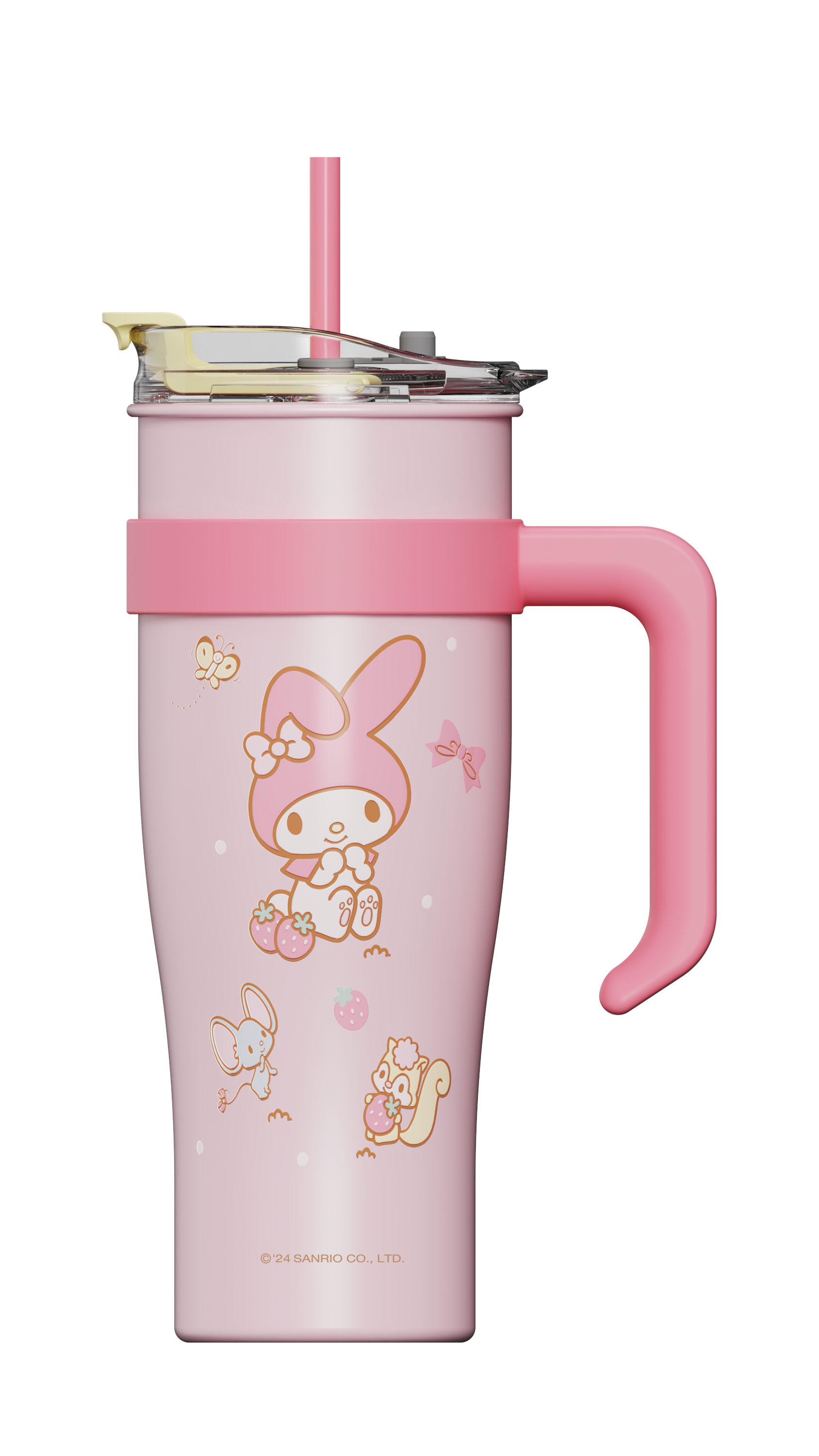 Buy My Melody Large Capacity Steel Bottle with Straw 1600mL-Pink