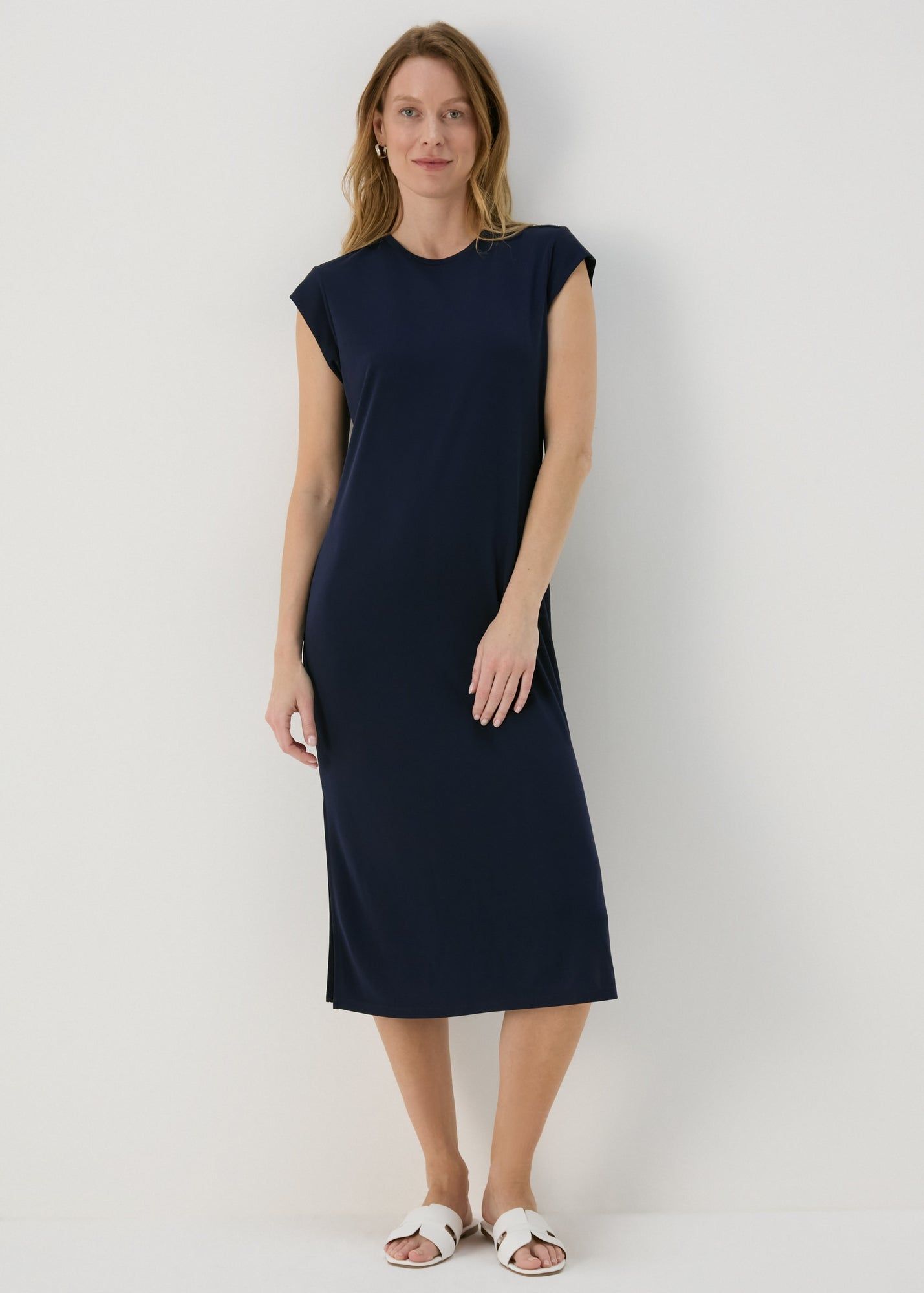 Et Vous Jersey Midi Dress-Navy