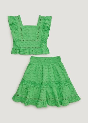 Girls Green Schiffley Co-Ord Set