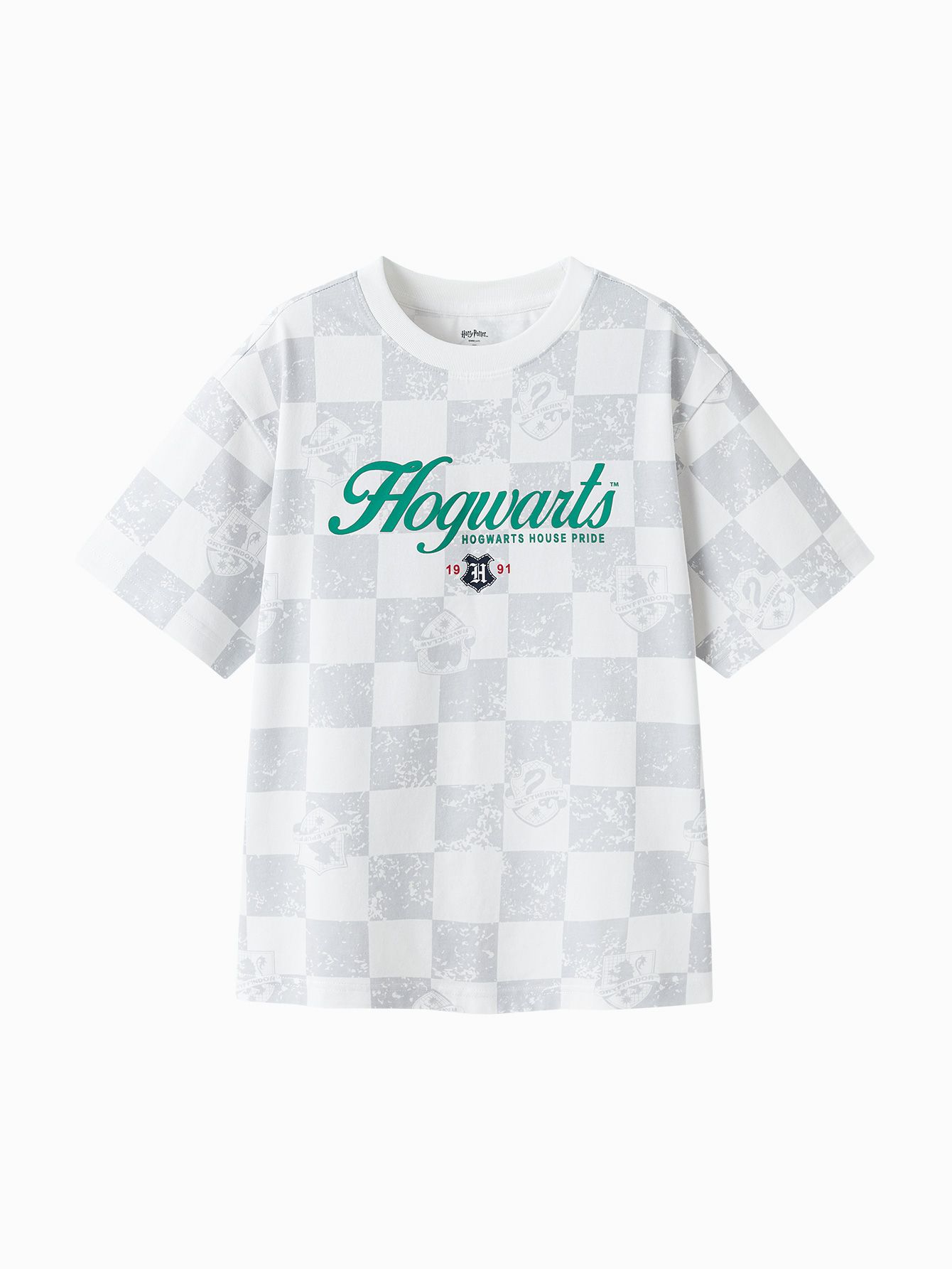 Kids boy Round v-neck short-sleeved T-shirt-Gray