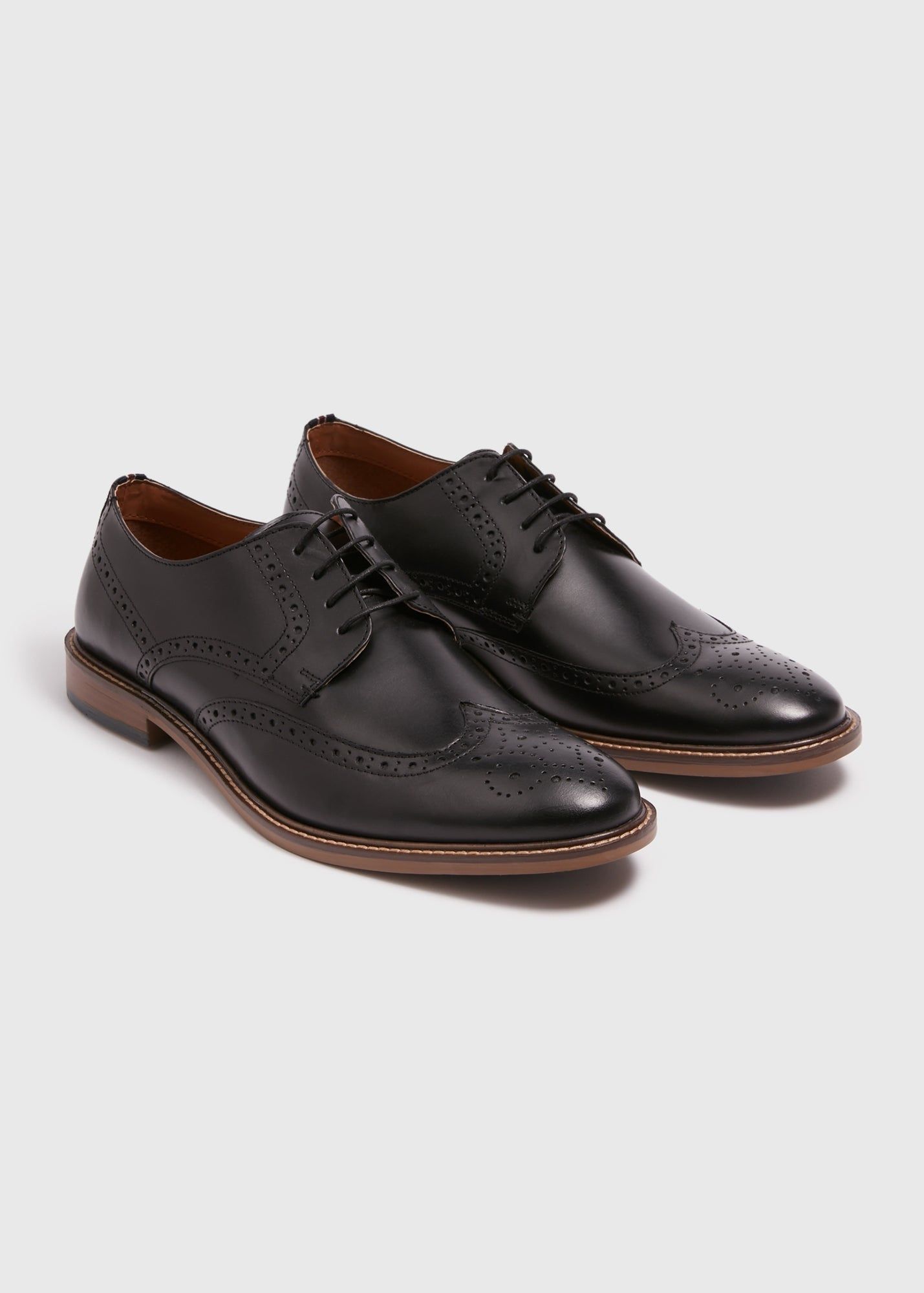 Leather Brogue Shoes-Black