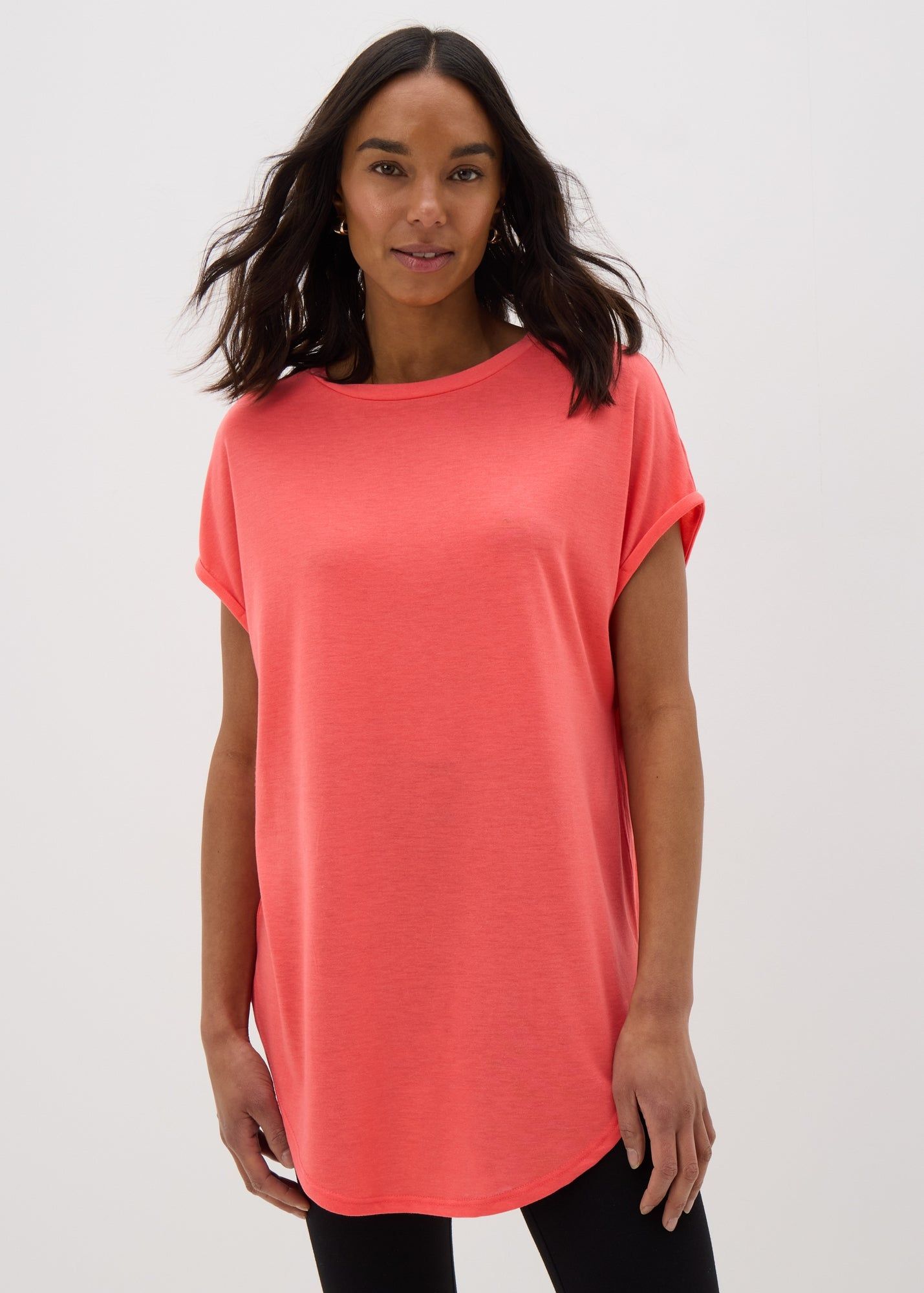 Longline T-Shirt-Pink
