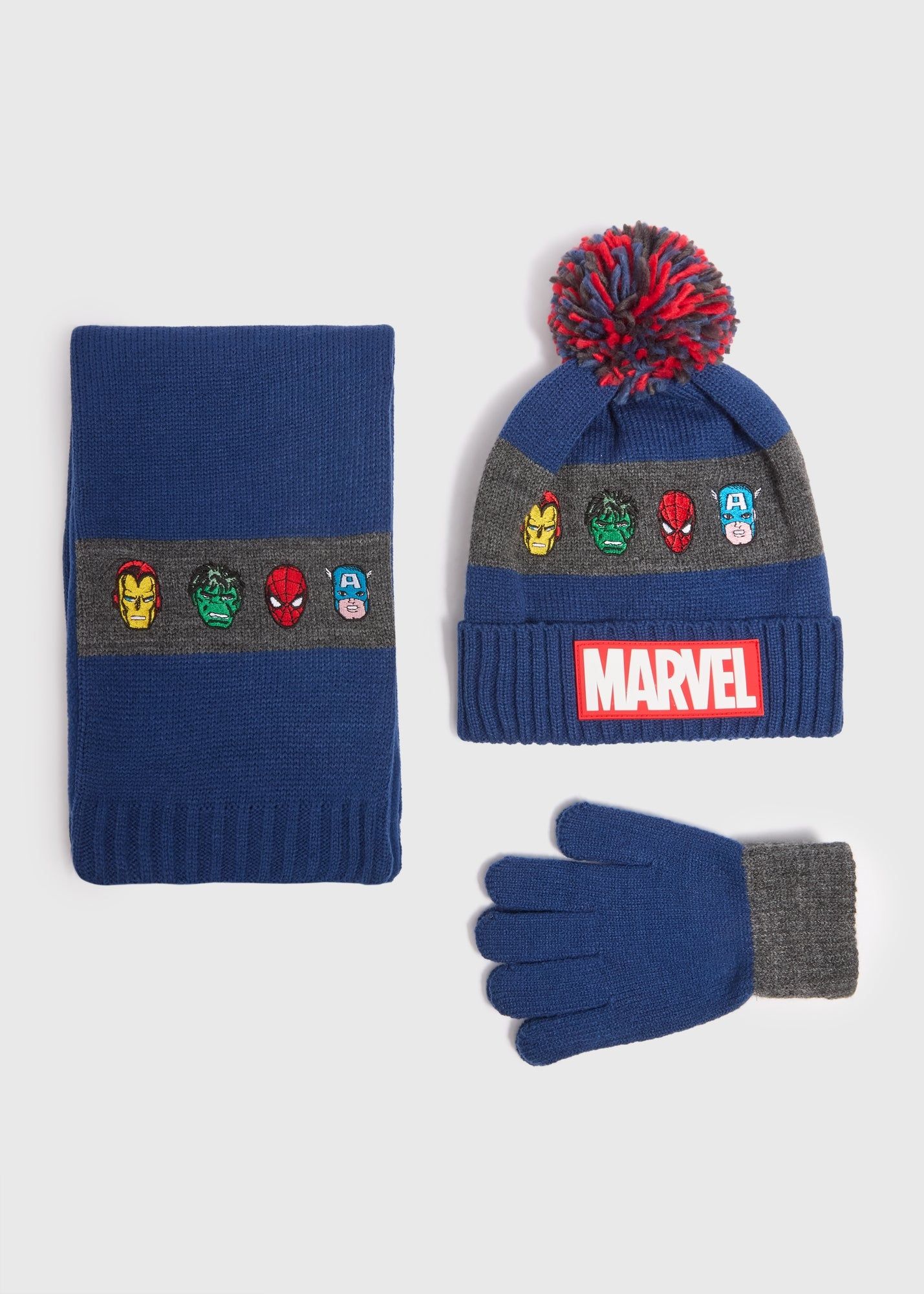 Marvel 3 Piece Kids Hat & Scarf Set