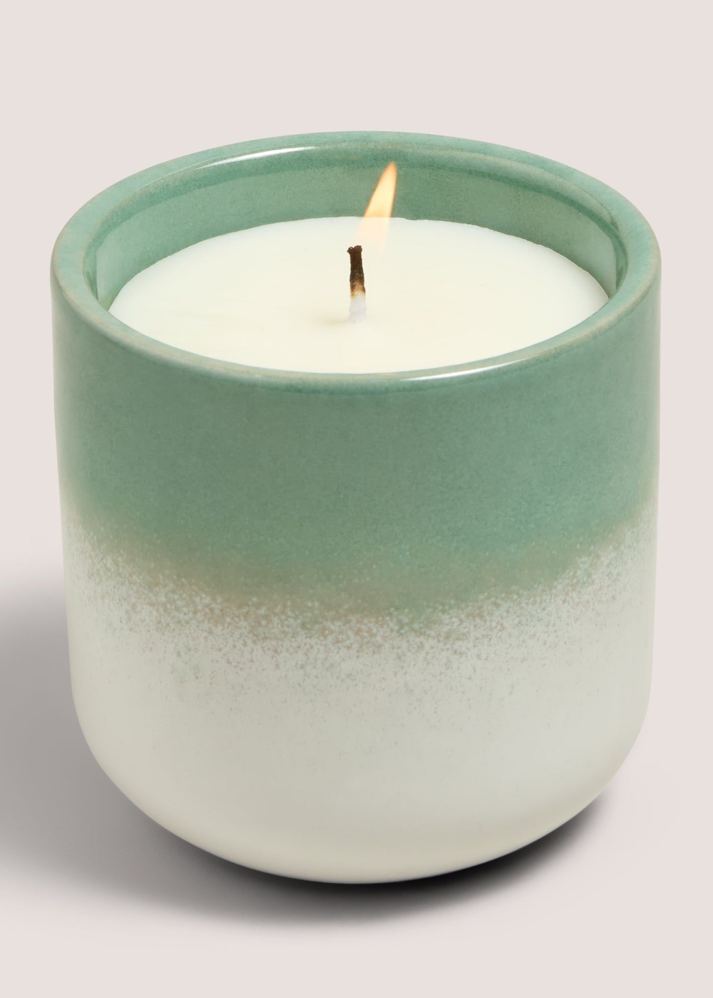 Pale Reactive Glaze Candle