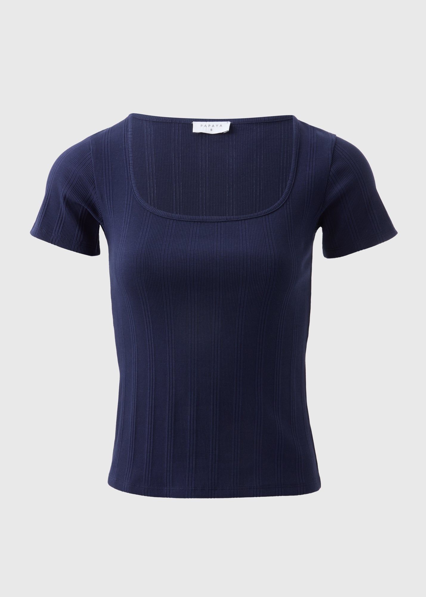 Ribbed Square Neck T-Shirt
