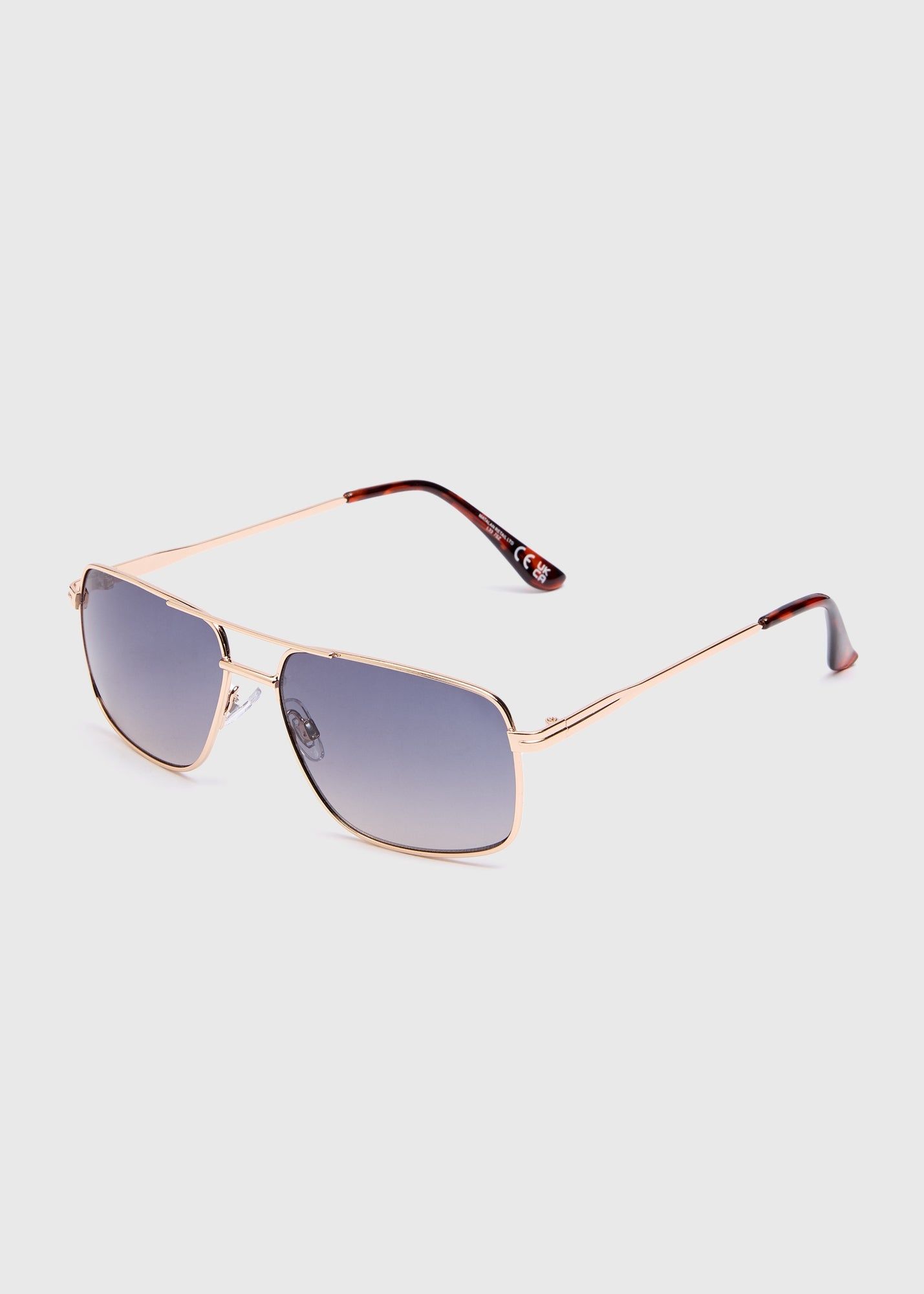 Rounded Aviator Sunglasses-Gold