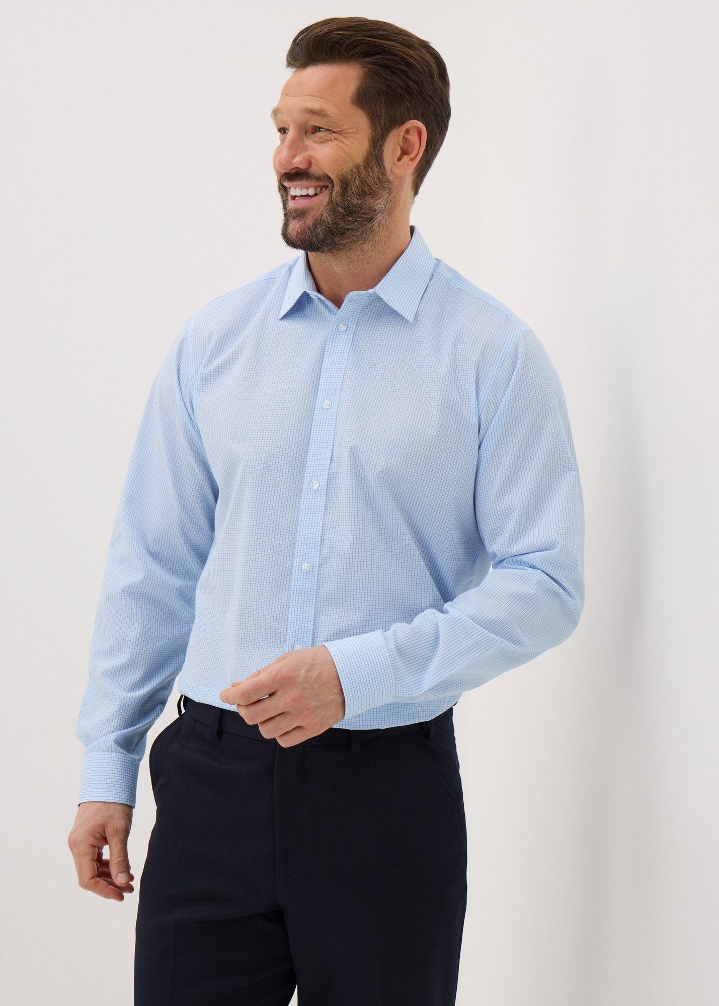 Taylor & Wright Check Regular Fit Shirt-Blue