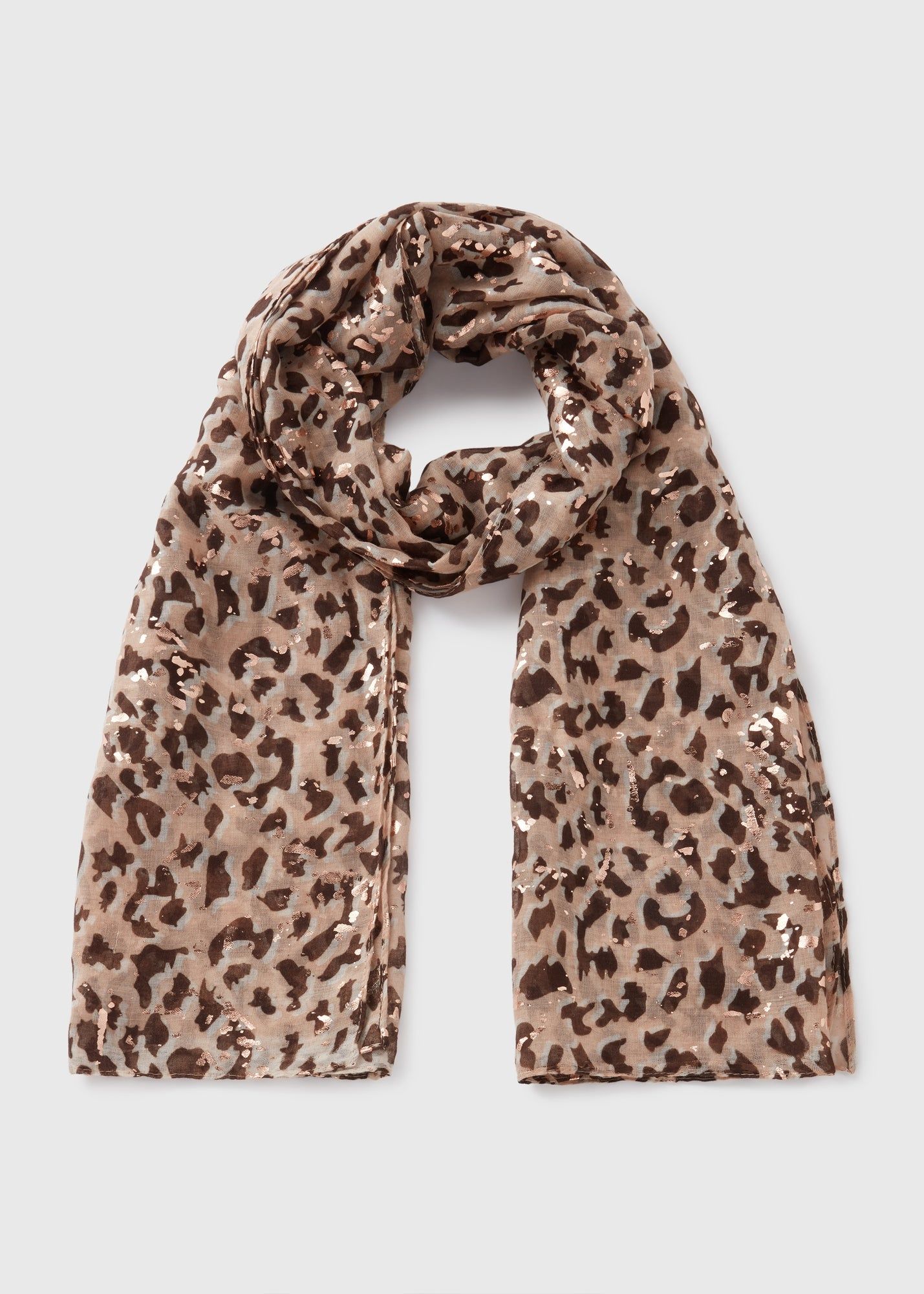 Foil Leopard Print Woven Scarf