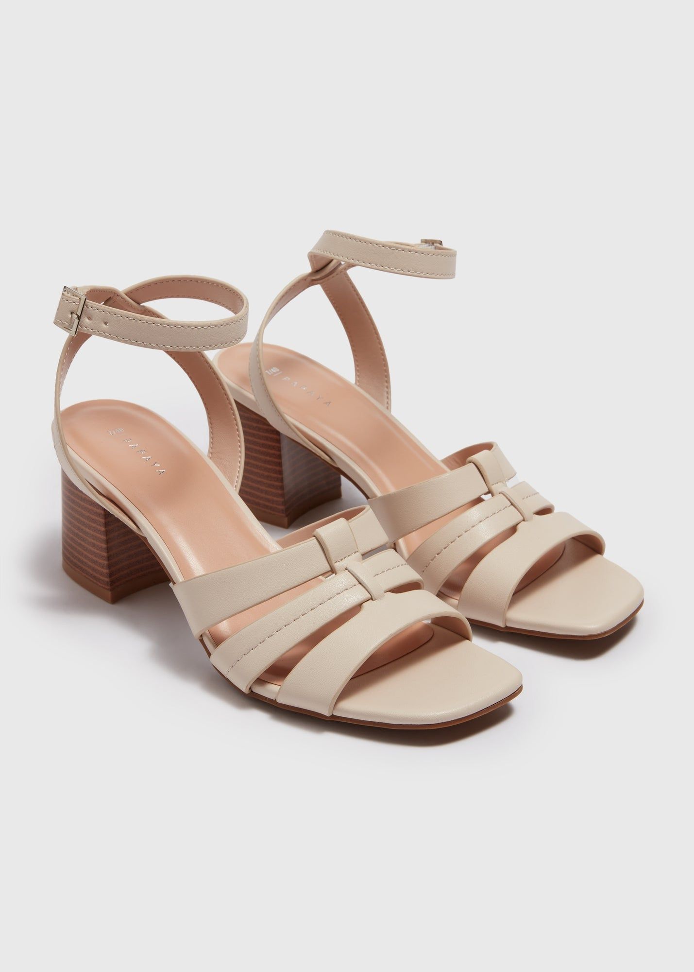 Low Block Heels-Beige