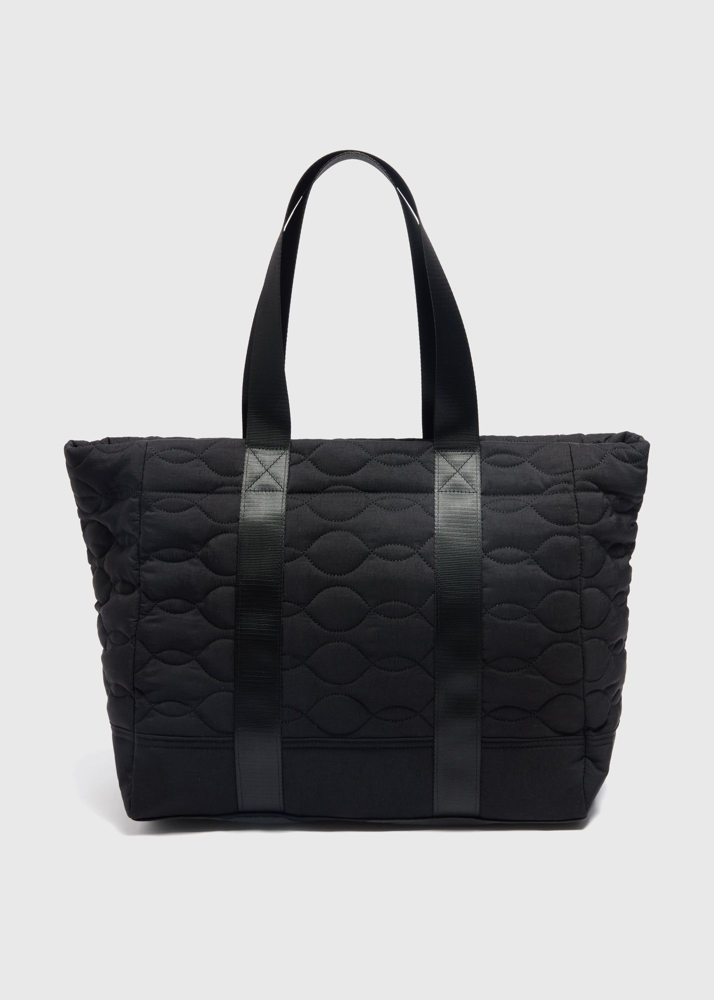 Quilted Tote Bag-Black